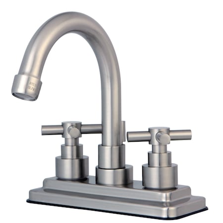 KS8668EX Elinvar 4 Centerset Bathroom Faucet W/ Brass Pop-Up, Nickel